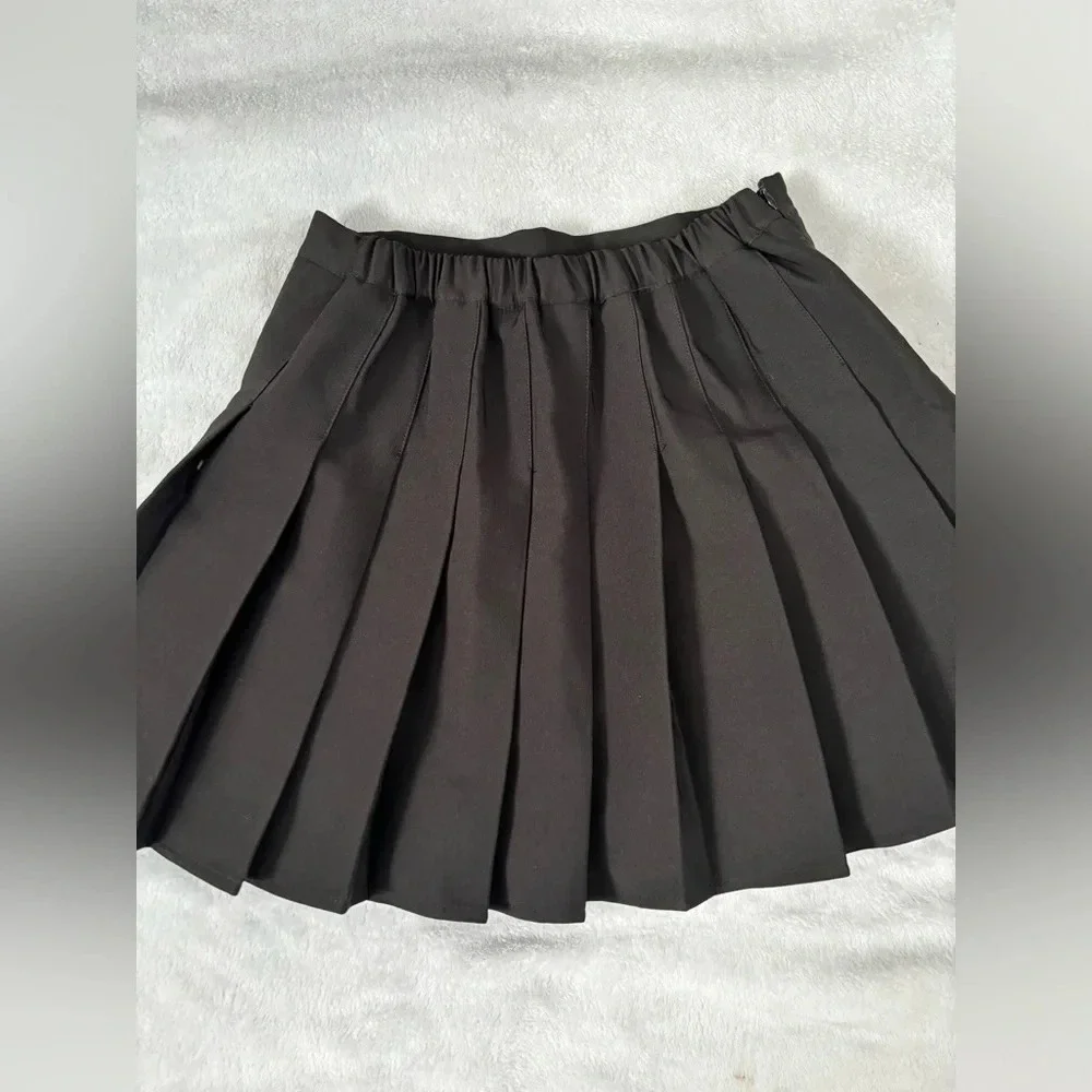 Pleated Mini Skirt with Shorts Black Schoolgirl Cosplay Skater